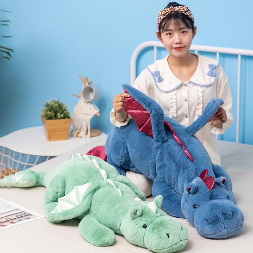 Weighted Stuffed Animals 10Lbs 35.4", Weighted Dragon Stuffed Animal for Kids and Adults, Heavy Weighted Stuffed Animals for Comfort and Relaxation. Blue, Pink, and Green Available - Image 4