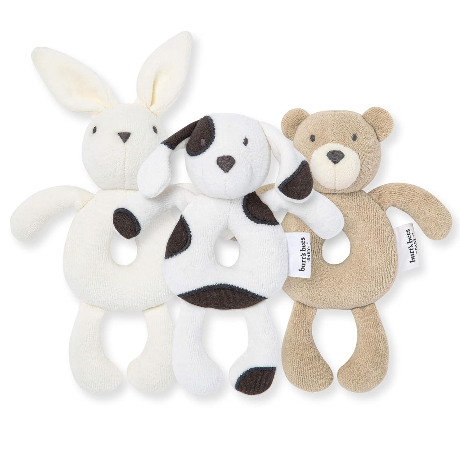 Burt's Bees Baby Unisex Infant Rattle Toy, Nursery Sensory Animal Plush Made with 100% Organic Cotton Shell and Polyester Fill, Sweet Bear, Bunny, or Dog Stuffed Animals for Babies - Image 2