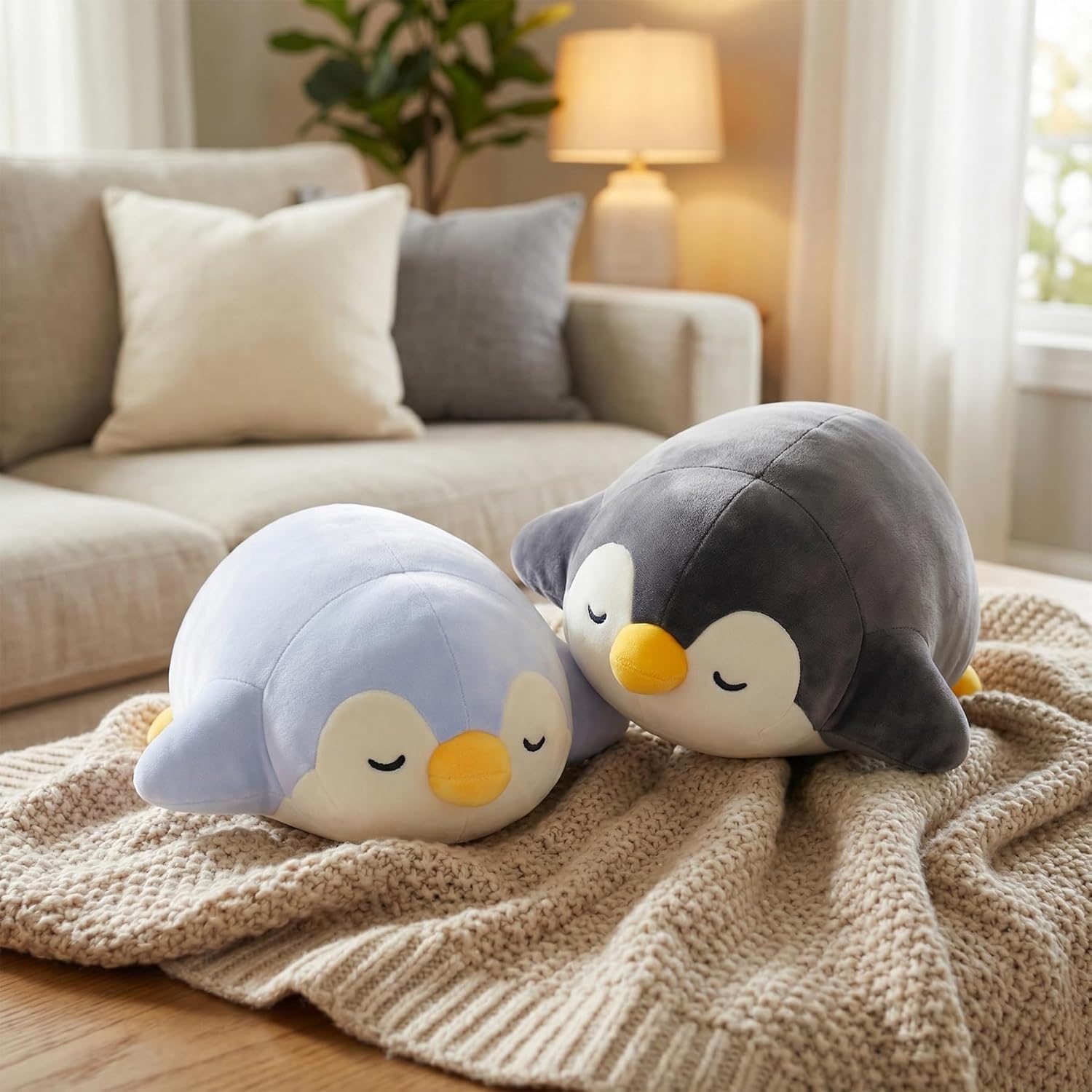 DENTRUN Penguin Stuffed Animals Bulk, Cute Penguin Plush Doll Play Toys for Kids Girls Boys Adults Birthday Xmas Halloween Present Adorable Soft Plushies, 12.20/18.11/22.44/25.98 Inchs, Blue, Black - Image 8