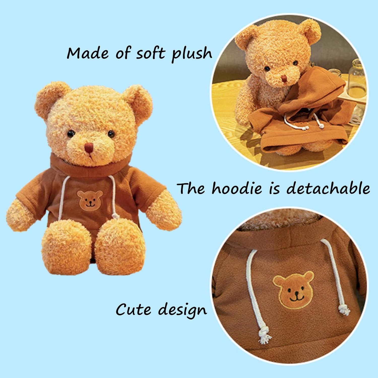 11.8 inches Teddy Bear Stuffed Animals Soft Plush Cute Teddy Bear Doll for Boys Girls (Blue) - Image 5