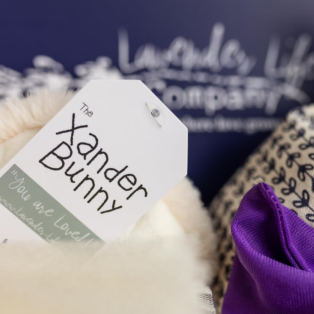 Lavender Life Xander Bunny Gift Set – Plush Comfort Toy, Refillable Scent Bag & Gift Box | Warm/Cool Sensory Plush with Lavender & Cherry Stones | Handmade in USA (Mocha) - Image 4