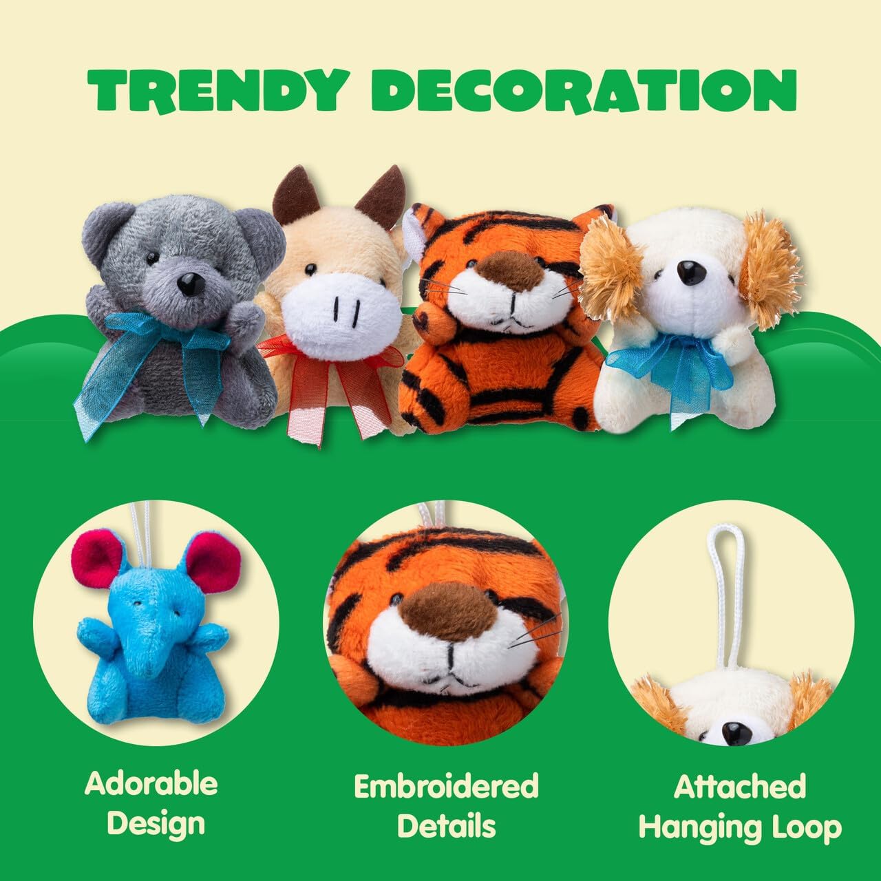 JOYIN 12 Pack Random Mini Animal Plush Toy Assortment (12 Units 3" Each),Bulk Stuffed Animals for Kids, Small Animals Plush Keychain Decoration, Carnival Prizes, Birthday Goodie Bags & Party Favors - Image 7