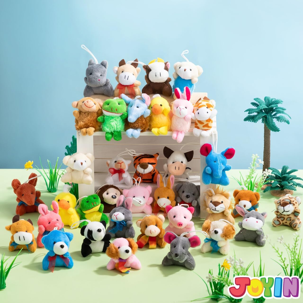 JOYIN 12 Pack Random Mini Animal Plush Toy Assortment (12 Units 3" Each),Bulk Stuffed Animals for Kids, Small Animals Plush Keychain Decoration, Carnival Prizes, Birthday Goodie Bags & Party Favors - Image 8