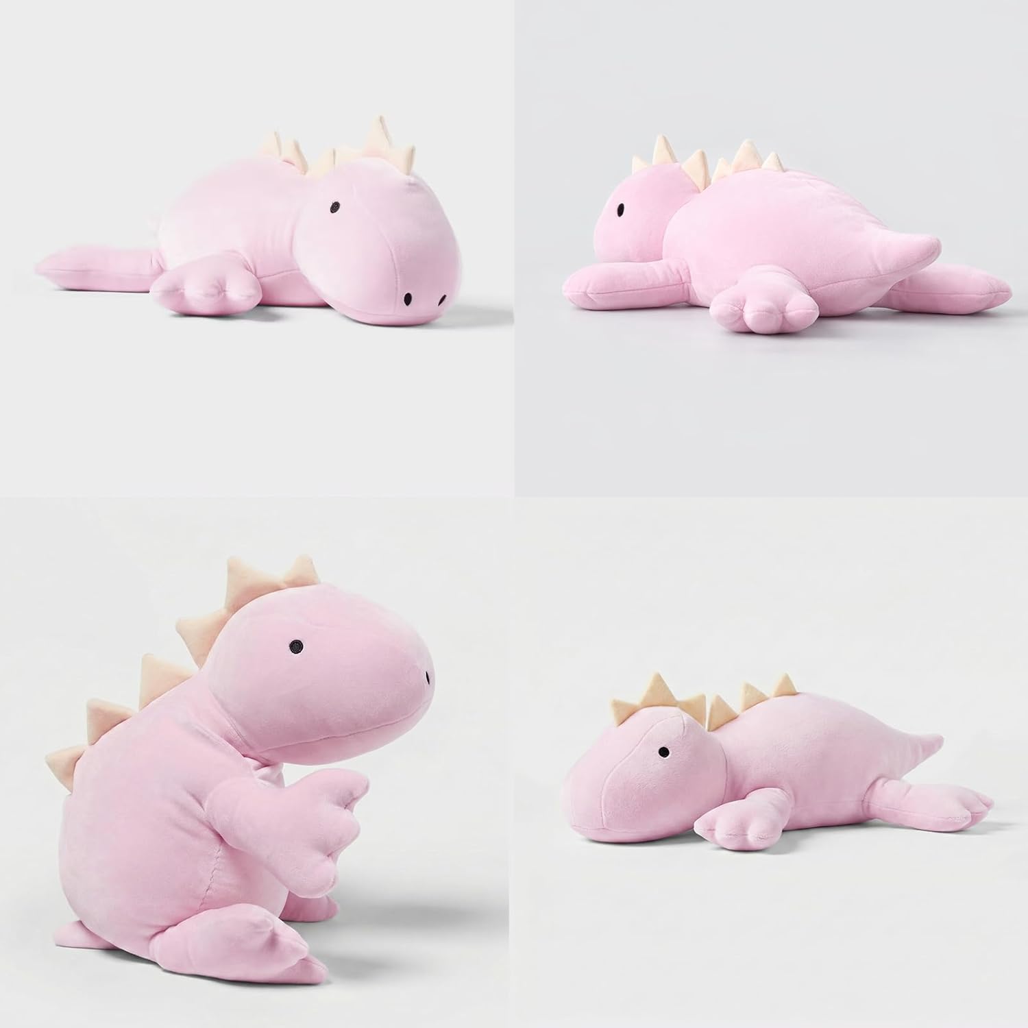 KOWSI® Microwavable Heating Pad Purple Stegosaurus Plush - 1.4 Lb Weighted Stuffed Animal Toy with Tourmaline Beads & Lavender - 16" Squished Long Dinosaur Pillow - Lumbar Back Cushion Lasting Warmth - Image 7