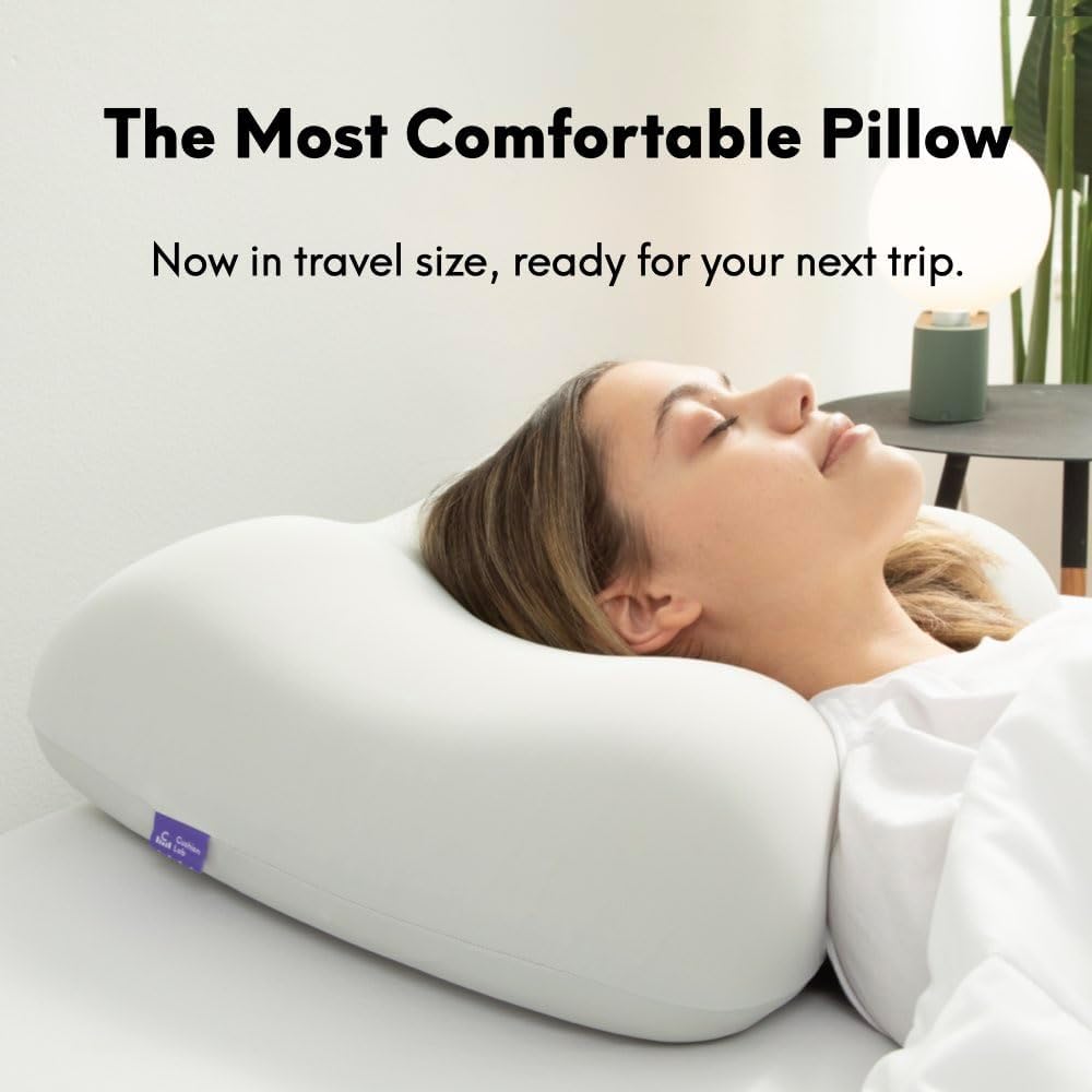 Cushion Lab Travel Deep Sleep Pillow – Compact Memory Foam Neck Pillow for Sleeping, Portable Pillow for Hotels, Camping, Side & Back Sleepers, On-the-Go – Wellness Green - Image 3