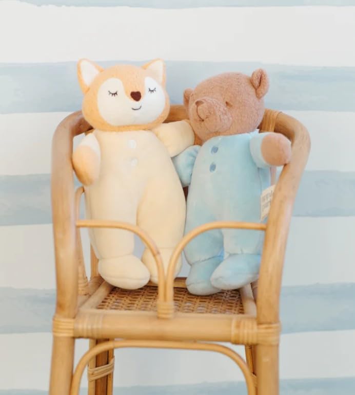 Apple Park Kids First Pal Plush Toy – 9" Soft Rattle Toy | Non-Toxic, Hypoallergenic, 100% Organic Cotton for 0m+ | Stuffed Animal | Squeaker & Rattle, Baby Sensory Toy (Fox) - Image 2