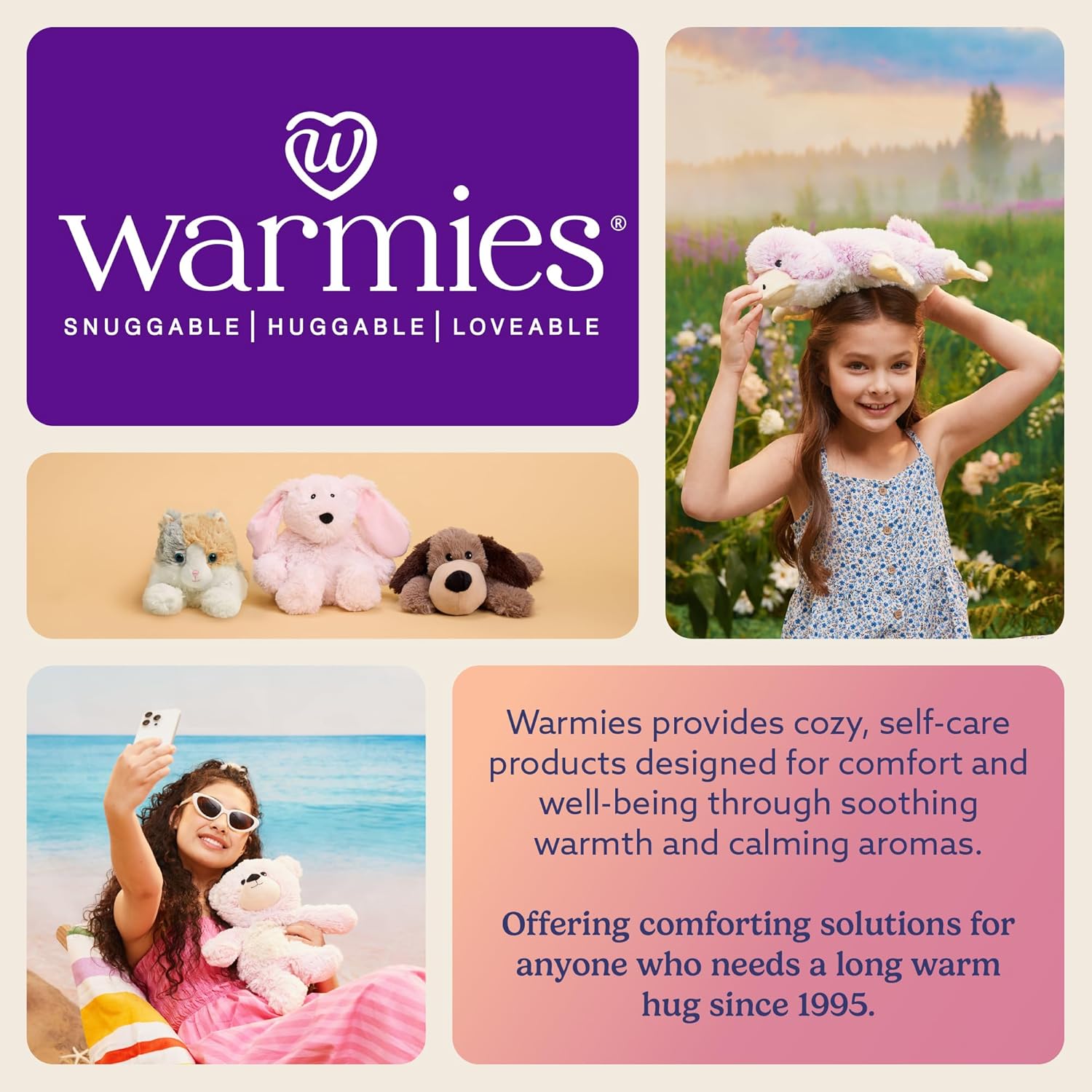 warmies Microwavable & Weighted Stuffed Animals, Brown Bunny - Heated Stuffed Animal Plushie for Warmth & Comfort - Cute Soft Weighted Plush Toys for Adults & Children (Boys, Girls, Babies & Toddlers) - Image 6