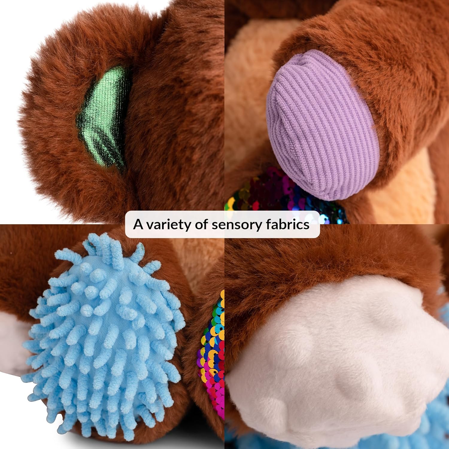 ODOXIA Sensory Monkey Stuffed Animal | Sensory Plush Toy | Fidget Stuffed Animal for Kids | Great for Sensory Needs | Sensory Stuffed Animals for Children | Sensory Pillow Plush - Image 4