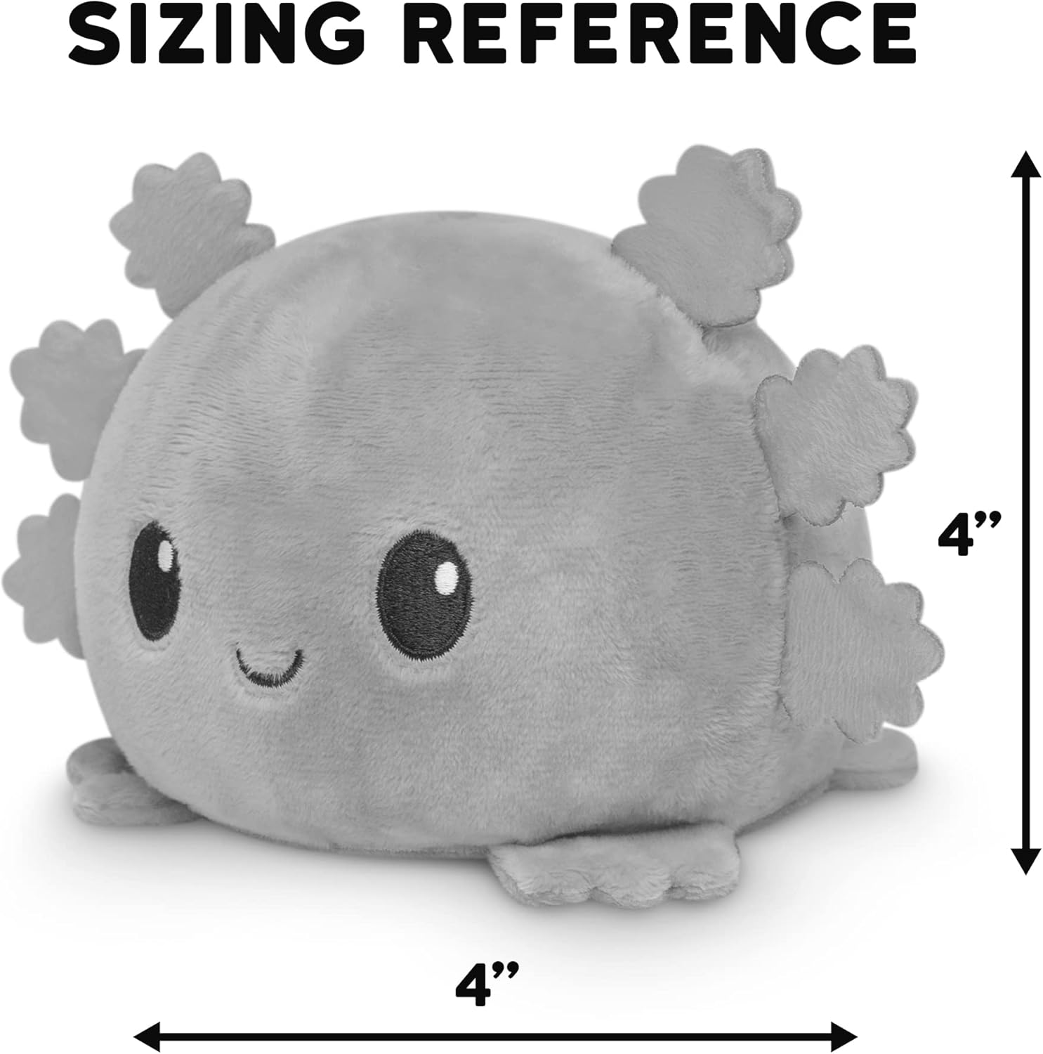 TeeTurtle - The Original Reversible Axolotl Plushie - Pink + Black - Cute Sensory Fidget Stuffed Animals That Show Your Mood 4 inch - Image 3