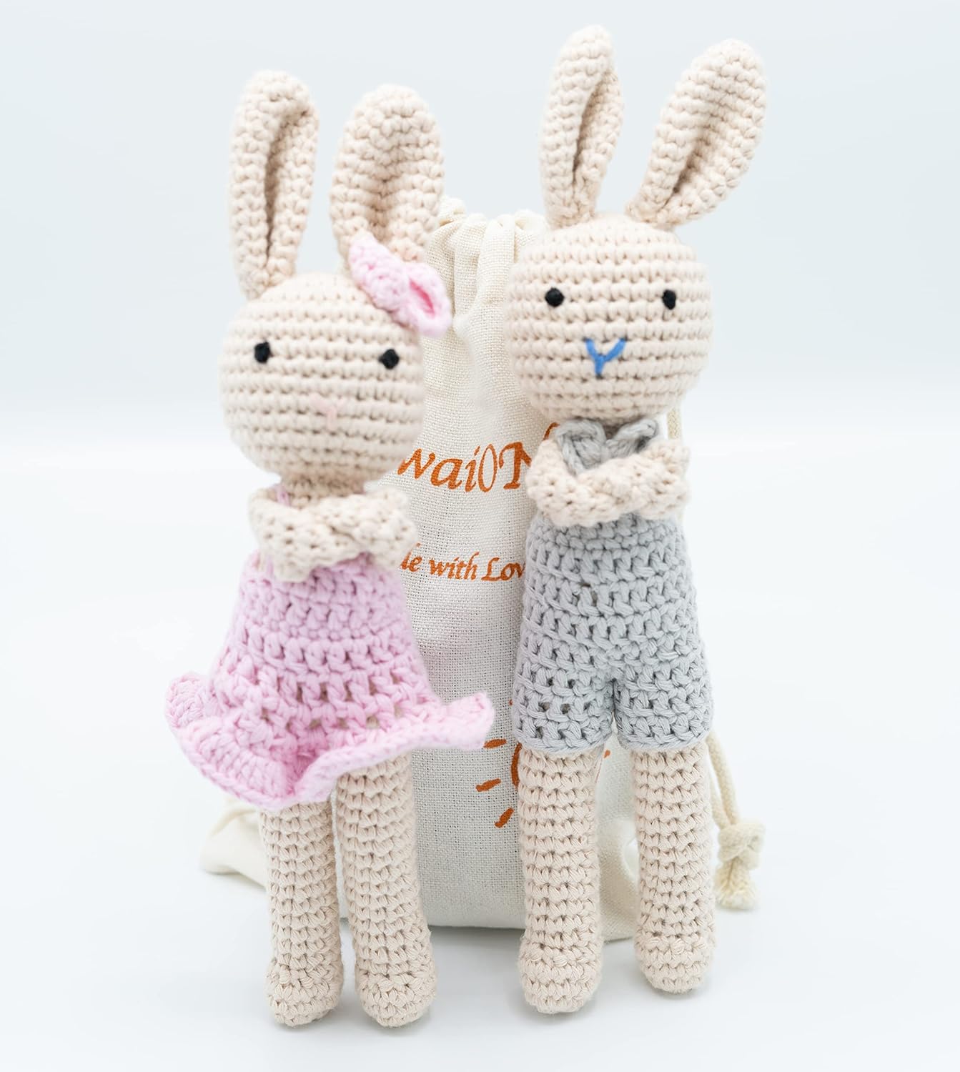 KawaiiOnO Bunny Family, Handmade Crochet Plushie Doll, Amigurumi Baby/Toddler Doll - Image 5