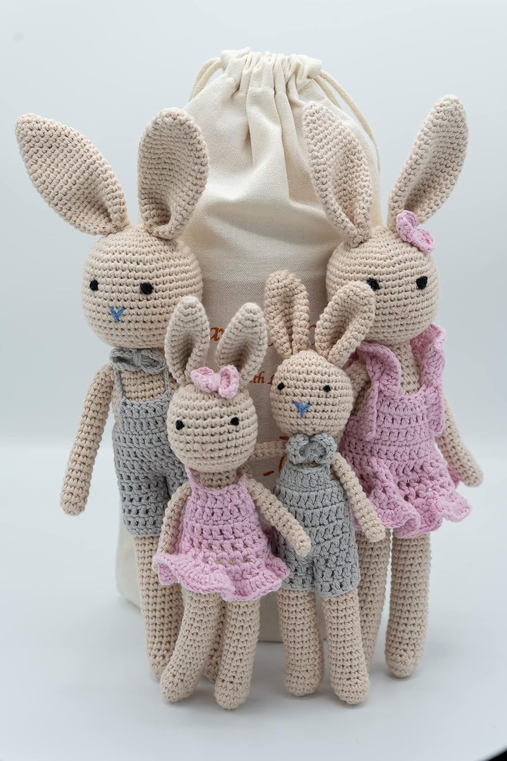 KawaiiOnO Bunny Family, Handmade Crochet Plushie Doll, Amigurumi Baby/Toddler Doll - Image 7
