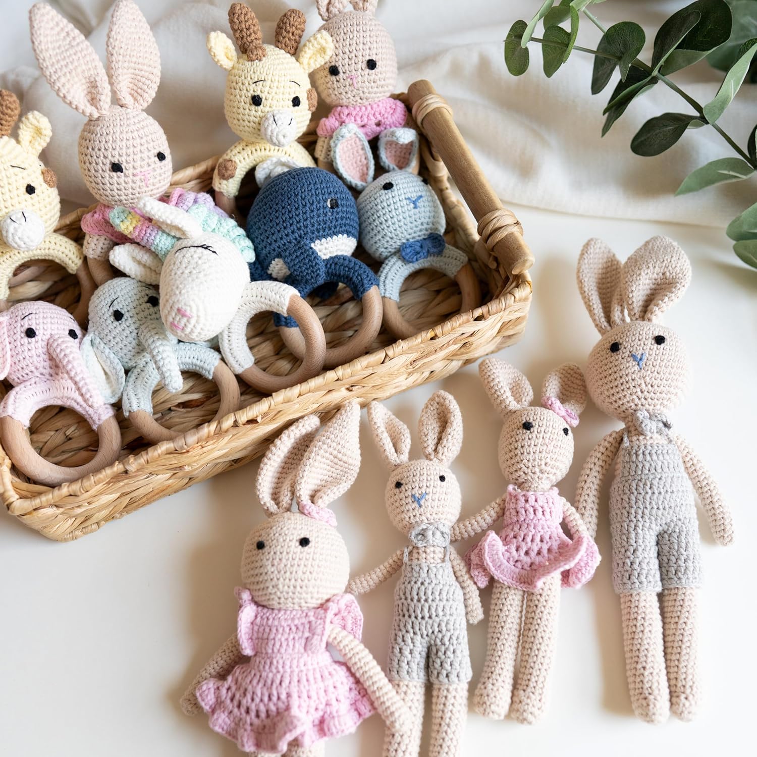 KawaiiOnO Bunny Family, Handmade Crochet Plushie Doll, Amigurumi Baby/Toddler Doll - Image 8