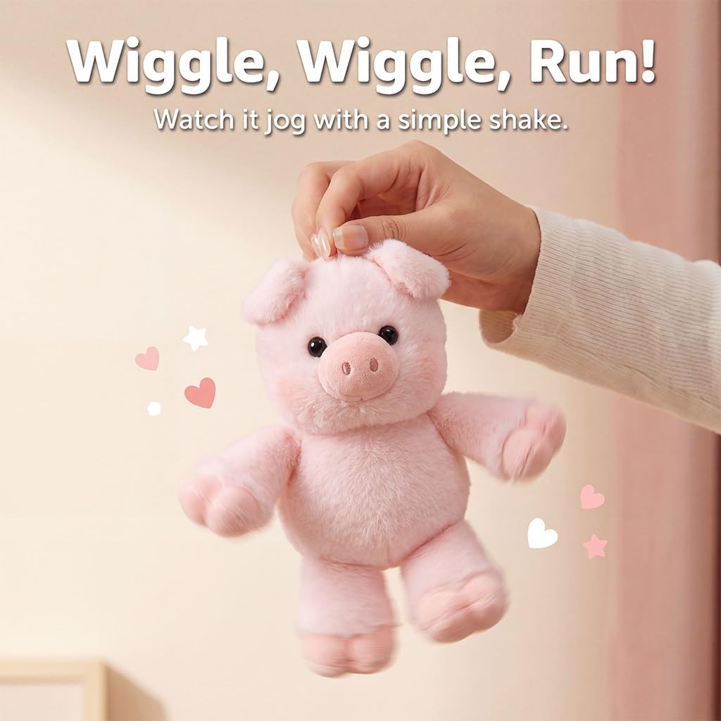 Running Plushie Stress Relief Pig Panda Cow Stuffed Animal Shaking Interactive Moving Legs Desktop Fidget Toy Soft Cuddly Pal Sensory Gift for Kids Adults Office Bedroom Home Nursery(E) - Image 3