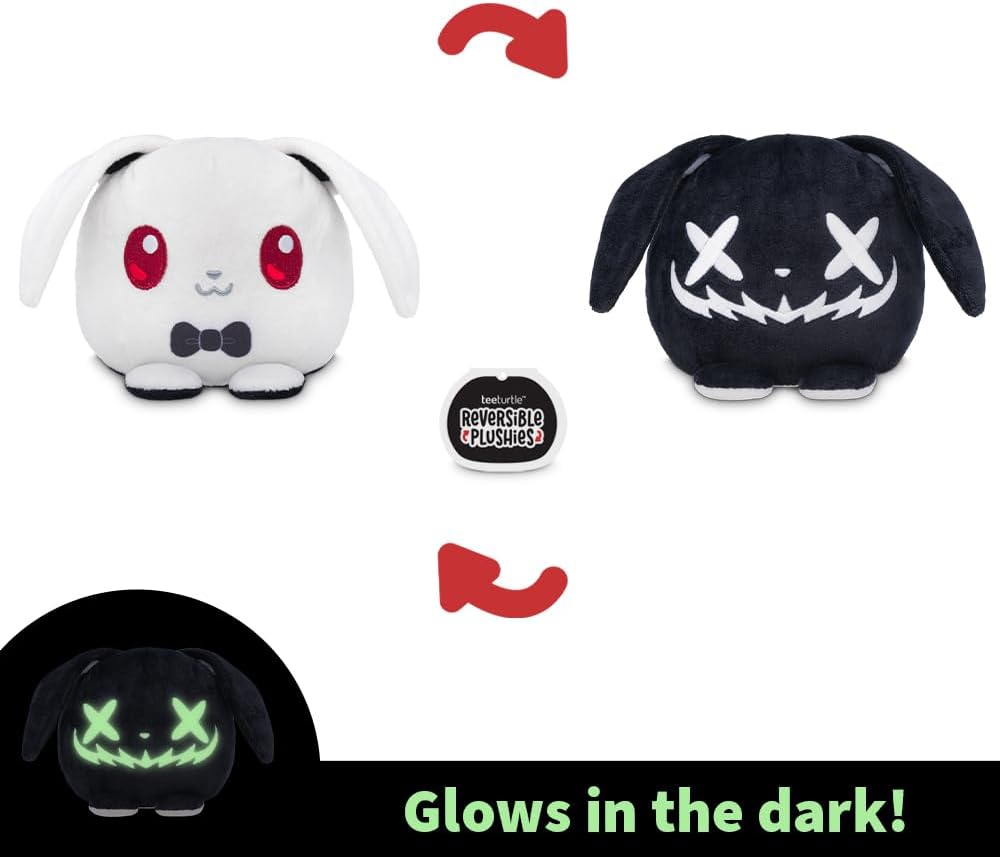 TeeTurtle Glow in The Dark Halloween Bunny 4" Plushie - Cute Kawaii Spooky Stuffed Animal - Image 2