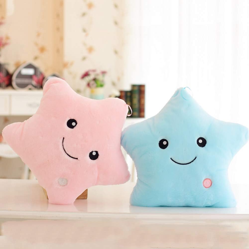 Creative Twinkle Star Shaped Plush Pillow, LED Night Light Glowing Cushions Stuffed Toys Gifts for Kids, Decoration (Pink) - Image 5