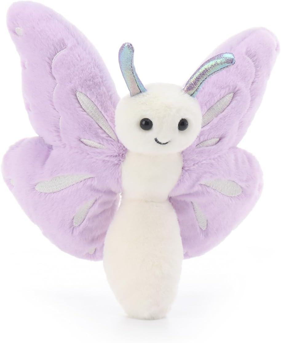 Apricot Lamb Purple Butterfly Stuffed Animals for Kids, Soft Cute Plush Toys for Baby Girl and Boy, 7.5 Inches - Image 5