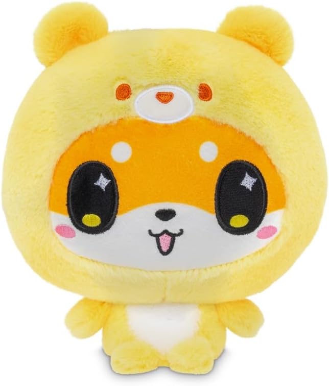 TeeTurtle Cloudheads Mochi The Shiba Inu Dog Plush - 5-Inch Pineapple Cake Scented Teddy Berries Stuffed Animal with Embroidered Details - Soft Cuddly Plush Toys for Kids, Teens, and Adults