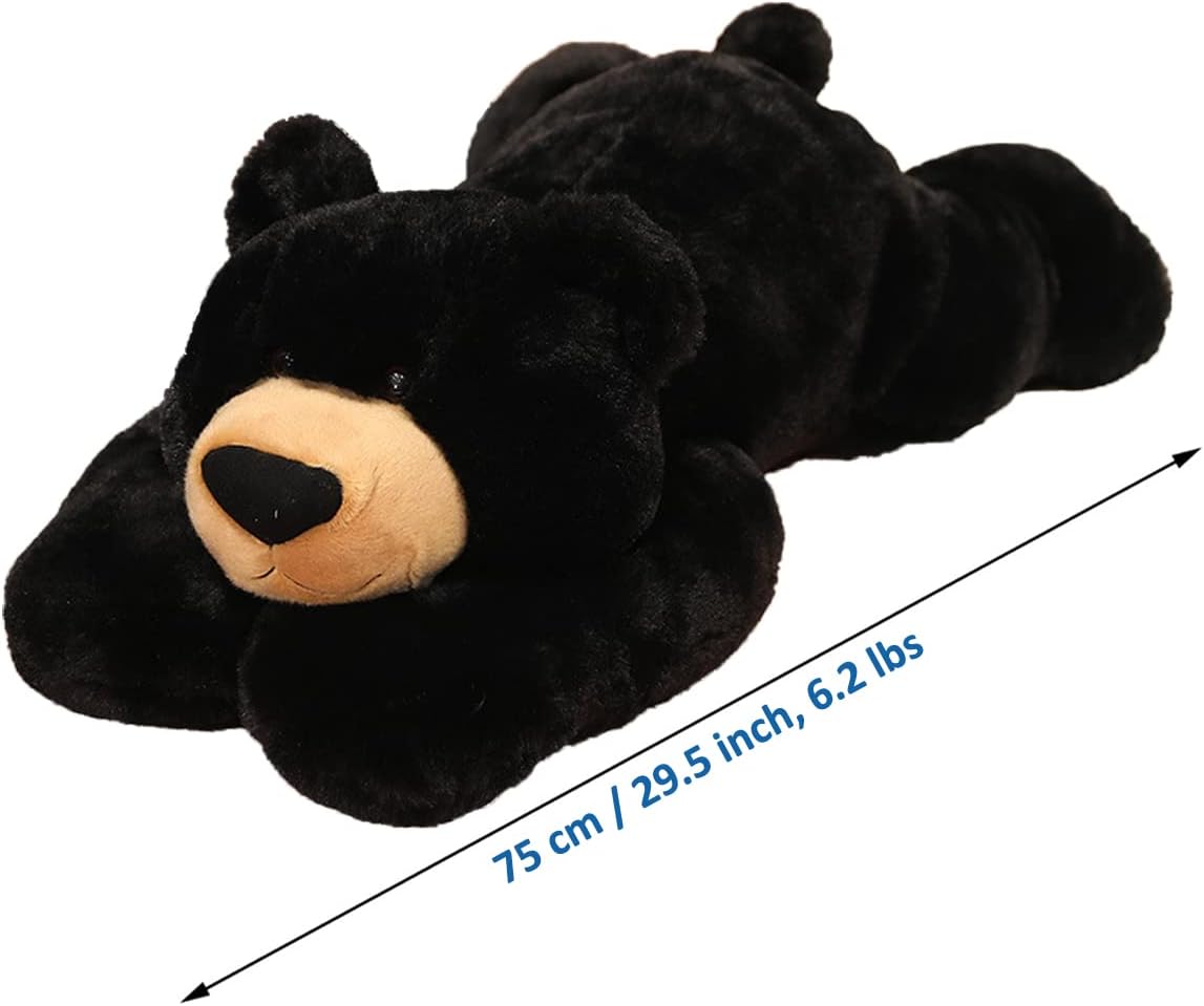 Doireum Weighted Stuffed Animal, 6.2 lbs Black Bear Plush Toy & Throw Pillow Gift for Boys & Girls, 29.5 inch - Image 4