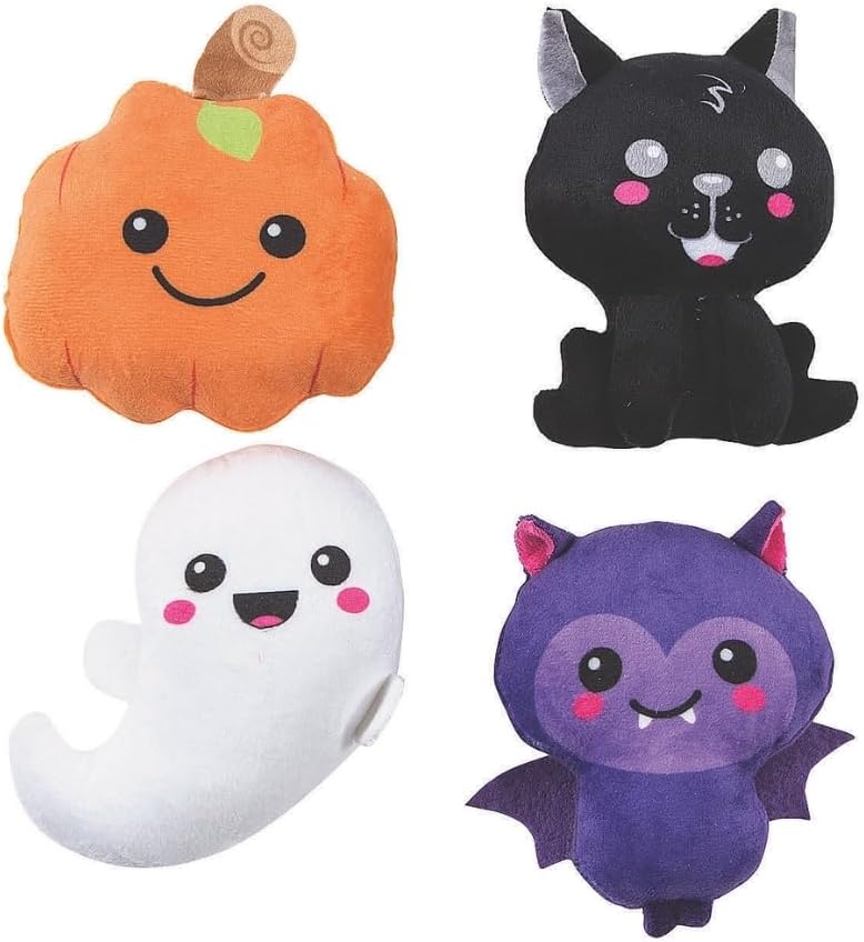 Fun Express Halloween Kawaii Plush Characters - 12 Piece Bulk Party Favors Set for Kids | Mini Stuffed Animals for Classroom Prizes, Treasure Box Toys & Goodie Bag Stuffers | 3.5-4.5 Inch - Image 2