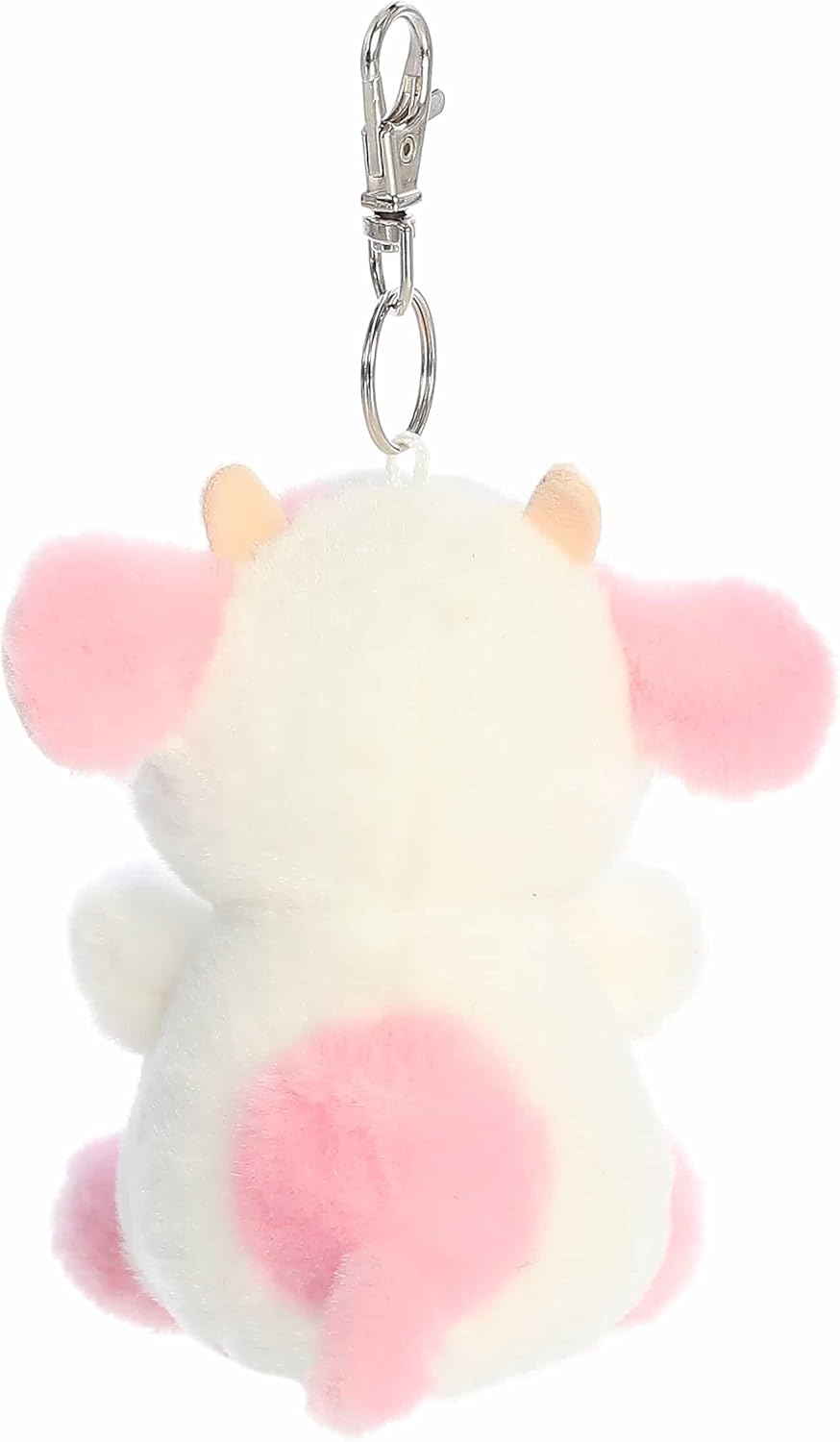 Aurora® Adorable Palm Pals™ Belle Strawberry Cow™ Clip-On- Fun Collectible Plush for Kids and Adult Collectors - Perfect for Backpacks and Birthday Gifts - White 4 Inches - Image 5