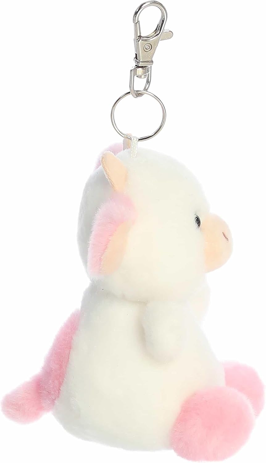 Aurora® Adorable Palm Pals™ Belle Strawberry Cow™ Clip-On- Fun Collectible Plush for Kids and Adult Collectors - Perfect for Backpacks and Birthday Gifts - White 4 Inches - Image 4