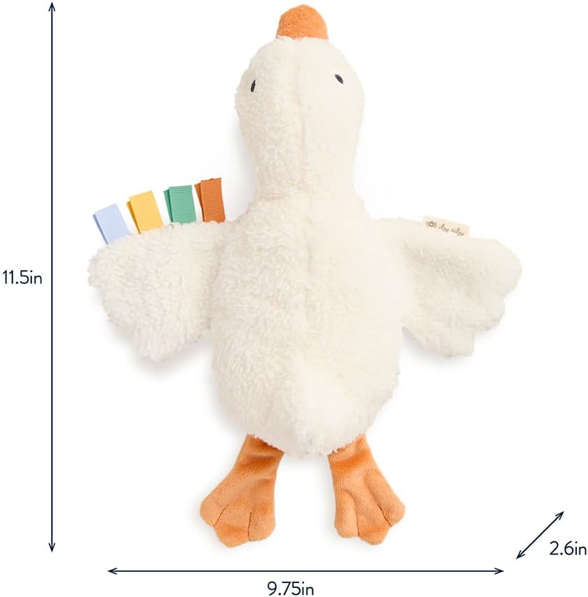 Itzy Ritzy Huggable Lovey – Soft Plush Baby Comfort Toy & Snuggle Companion with Sensory Ribbons - Machine Washable - Designed for Newborns & Toddlers (Goose) - Image 6