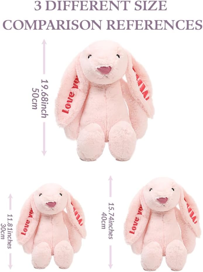 Easter Personalized Baby Gifts, Bunny Stuffed Animal for Babies with Embroidered Child's Name, Handmade Custom Plush Rabbit Toy for Girl Boy, Customized Cute Baby Gift for Newborn Kids - Image 9