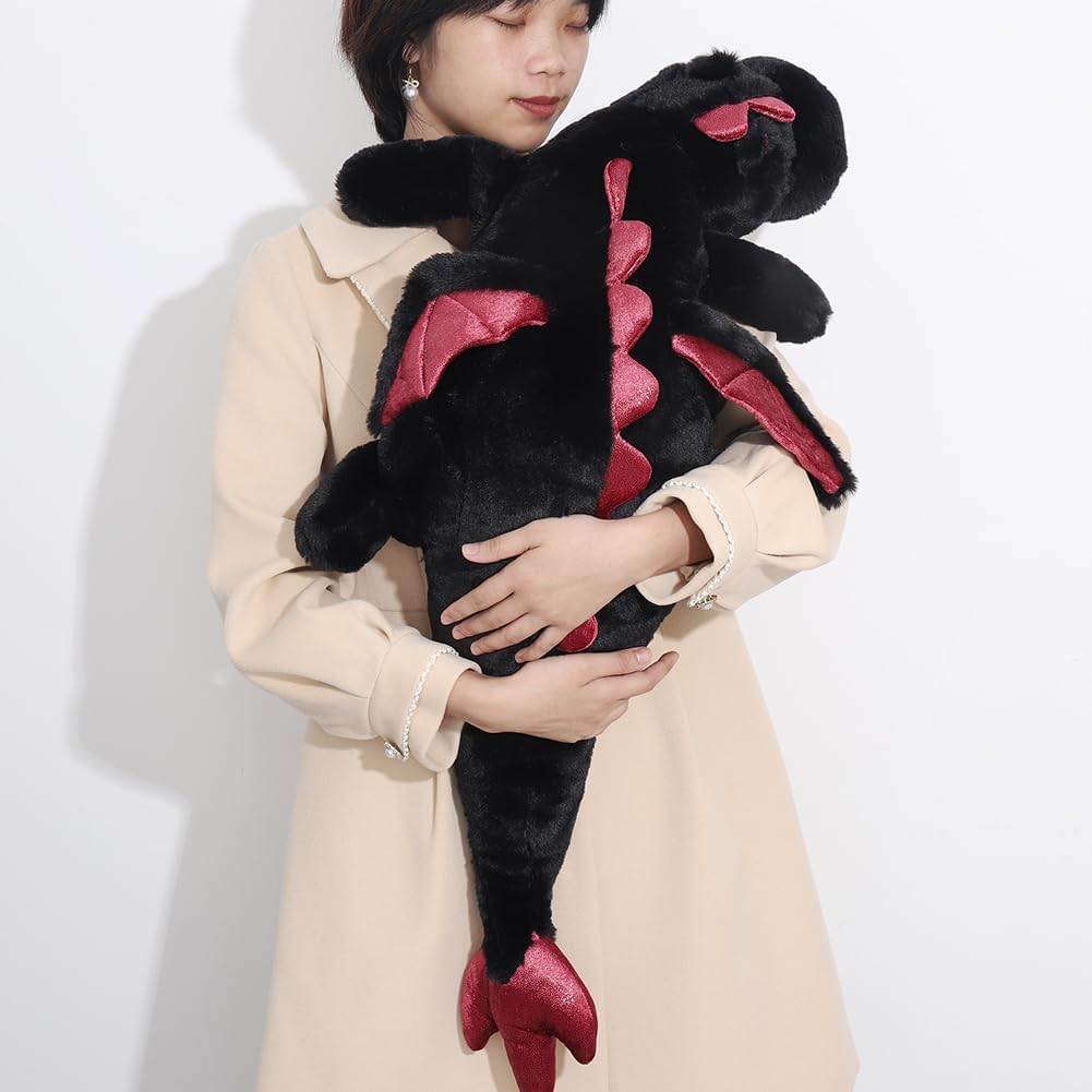 Weighted Dragon Stuffed Animal 10Lbs 43.3" Soft and Sturdy Weighted Stuffed Animals for Adults and Kids, Large Black Dragon Plush - Image 6