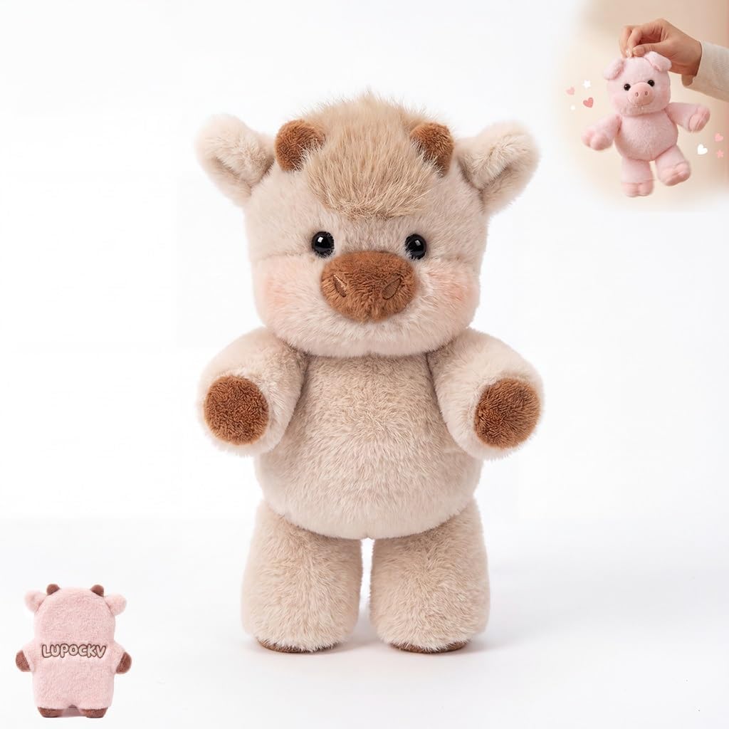 Running Plushie Stress Relief Pig Panda Cow Stuffed Animal Shaking Interactive Moving Legs Desktop Fidget Toy Soft Cuddly Pal Sensory Gift for Kids Adults Office Bedroom Home Nursery(D)