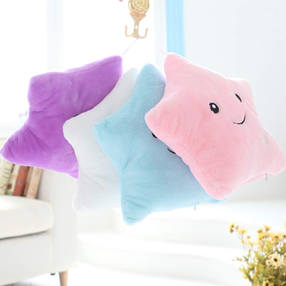 Creative Twinkle Star Shaped Plush Pillow, LED Night Light Glowing Cushions Stuffed Toys Gifts for Kids, Decoration (Pink) - Image 6