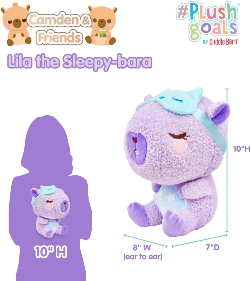 Sleepy Capybara Stuffed Animal - Lila the Sleepy-bara | Purple Soft Kawaii Plush Toy with Cute Sleepmask Accessory | Great Bedtime Plushies | Cozy Cuddly Gift for Toddlers, Kids, Adults - 10" - Image 5