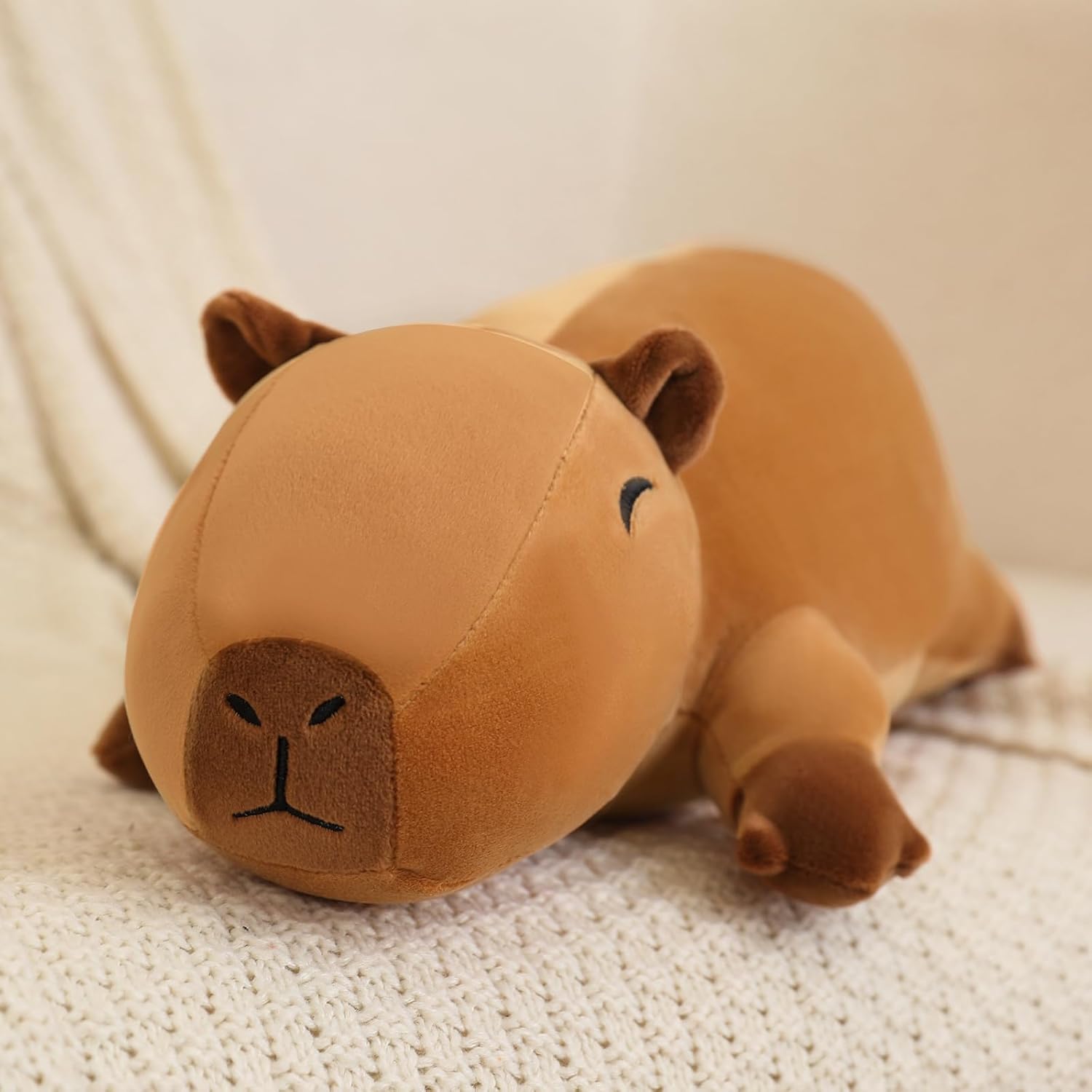 SQEQE Weighted Capybara Plush, Weighted Capybara Stuffed Animal, Cute Plushies Soft Pillow Toy Gift for Kids Adults 9.8 Inch, 0.8 Lbs - Image 7