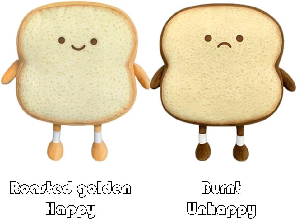 VHYHCY Toast Bread Pillow Funny Food Plush Toy Pillows Small Cute Stuffed Plush Sofa Pillow (Toast Bread,Golden) - Image 7
