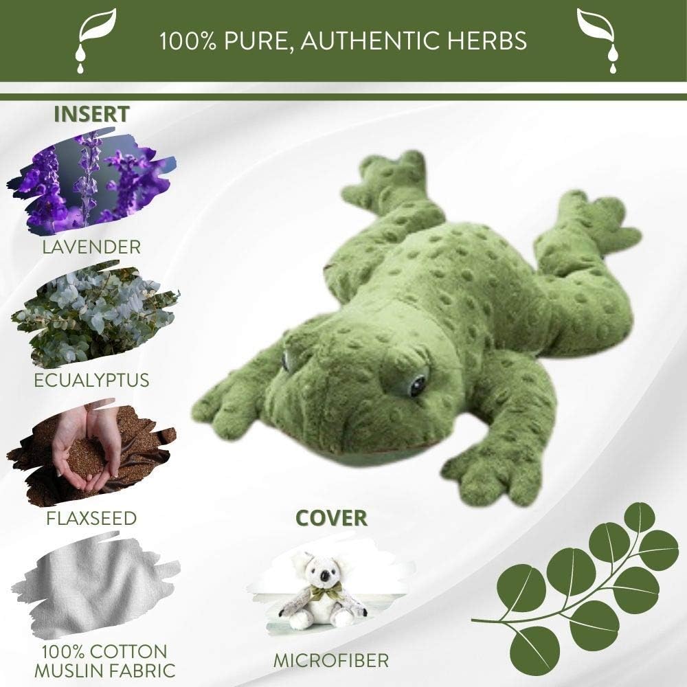Sonoma Lavender Microwaveable Aromatherapy Pillow, Plush Freddy The Eucalyptus Tree Frog, Eucalyptus Scented with Removable Washable Cover - Image 4