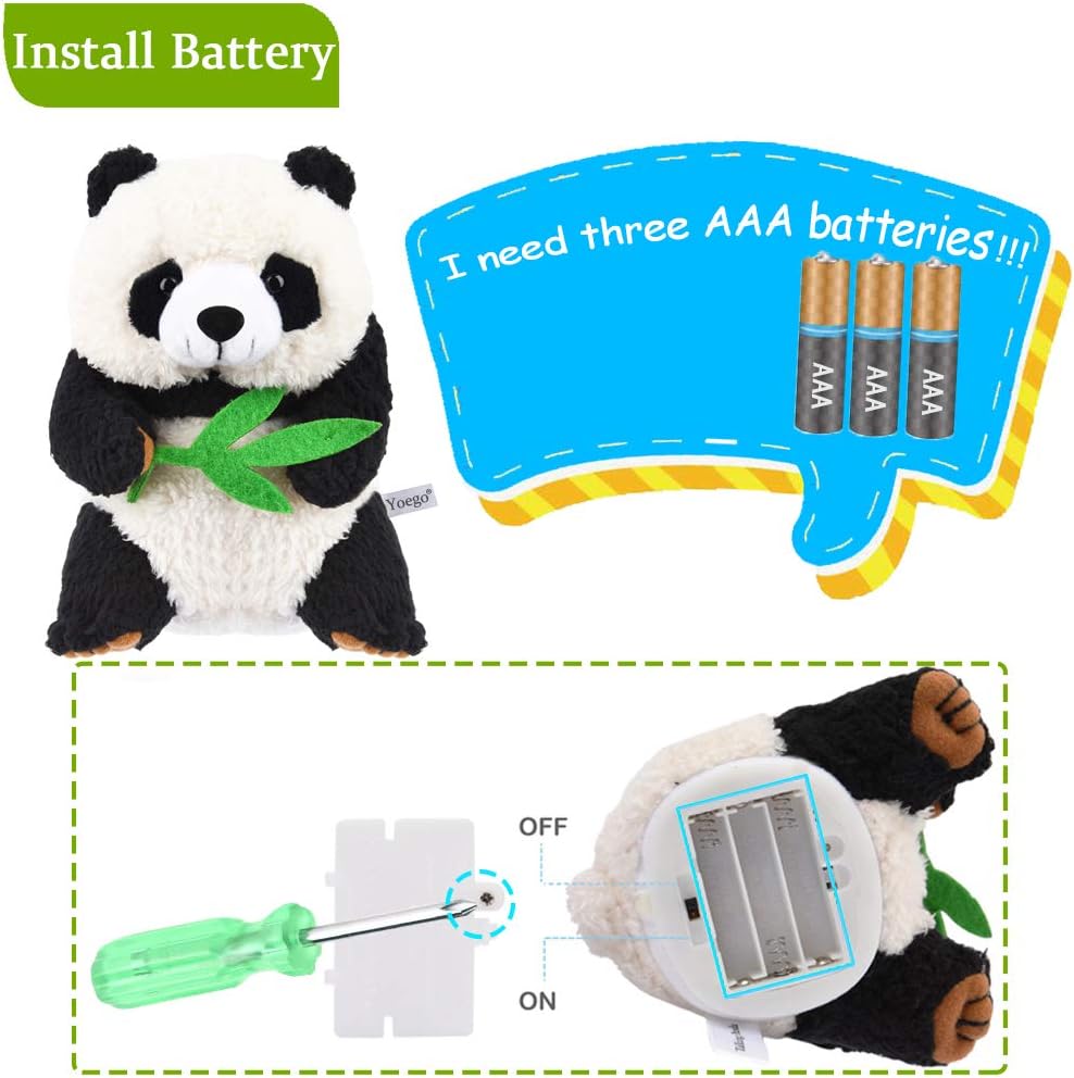 Talking Toy, Plush Panda Cute Sound Effects with Repeats Your Said Voice, Best Buddy for Kids Gift - Image 4