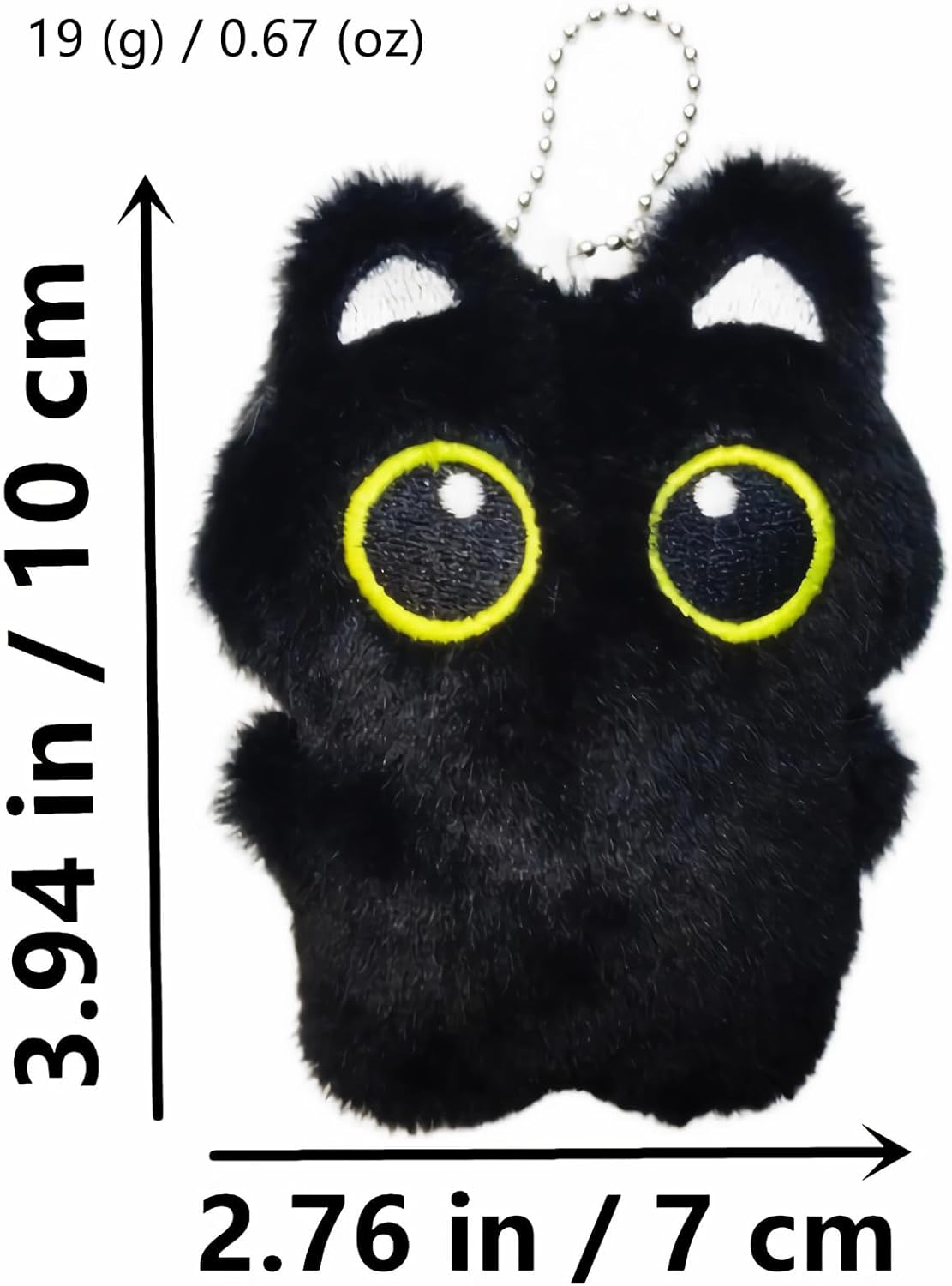 Black Cat Plush Keychain Purse Charm - Cute Bag Charms Gifts for Women - Image 2