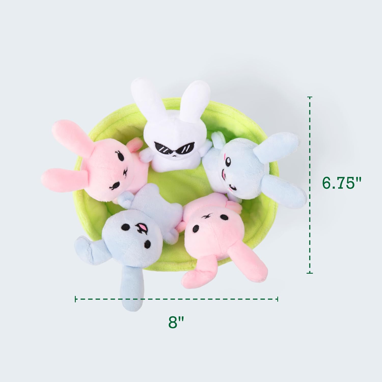 WHAT DO YOU MEME? Emotional Support Bunnies by Relatable, Cuddly Stuffed Animals and Toys, Squishy Toys and Plushies, Great Ideas for Loved Ones of All Ages, Includes 5 Plushies with Carrying Basket - Image 6