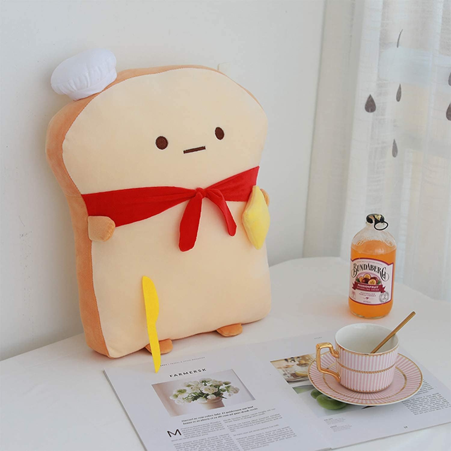 ARELUX 17.7in Funny Toast Bread Pillow,Cute Bread Shape Plush Hugging Pillow,Soft Toast Food Sofa Cushion for Home Decor,Plush Toy Gifts for Kids Birthday - Image 6