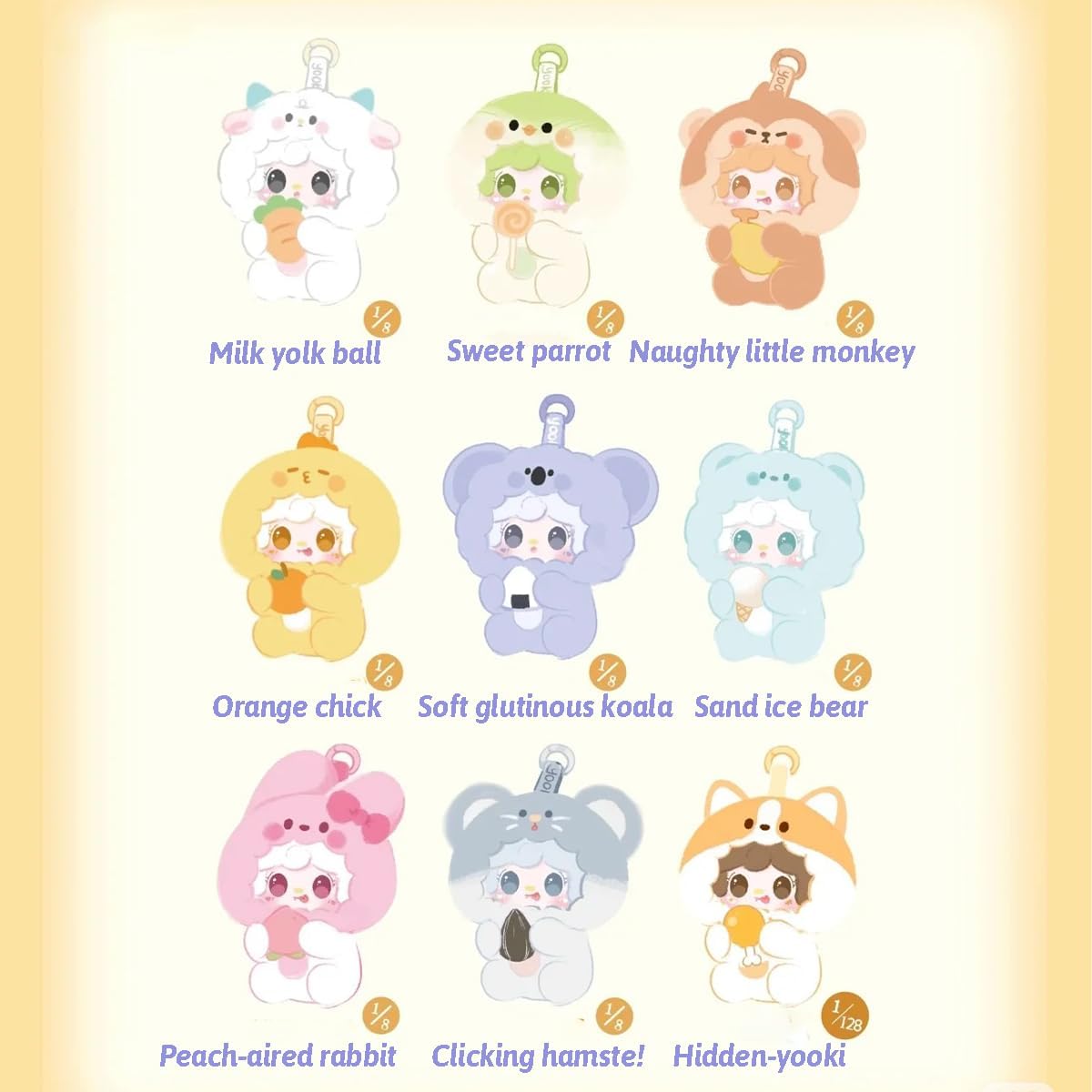 Yooki V10 Hug Gourmet Restaurant Limited Series Vinyl Plush Blind Box 1PC (1 of 9 Possible Styles) Cute Figures Collectible Toys Birthday Gifts (1Pc BlindBox) - Image 2
