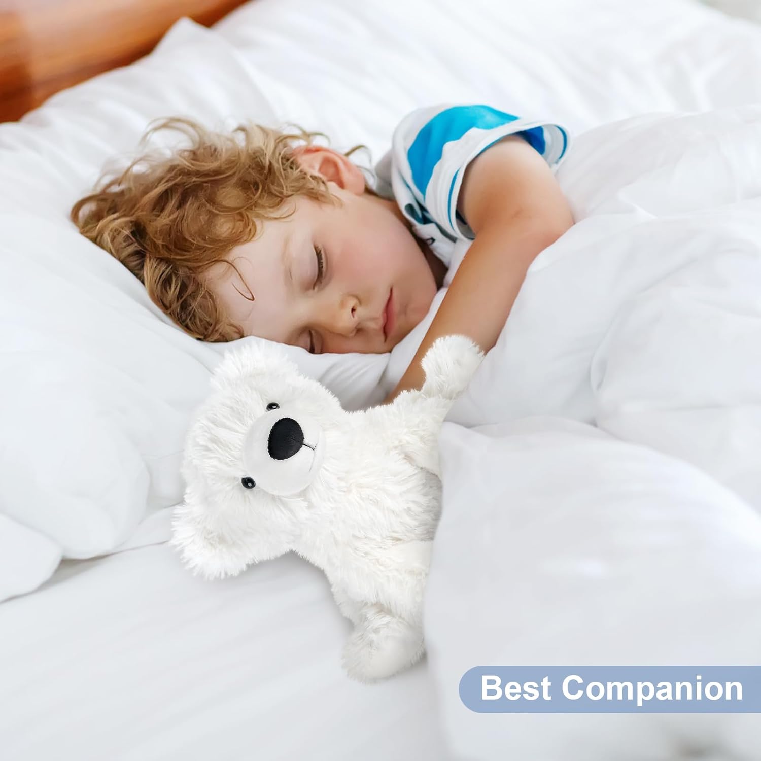 SuzziPals Warming Polar Bear Stuffed Animal, Microwavable Heating Pad for Soothing & Stress Relief, Stuffed Bears Plush Toys with Lavender Scent, Plushies White Bear Gifts Kids & Adults - Image 5