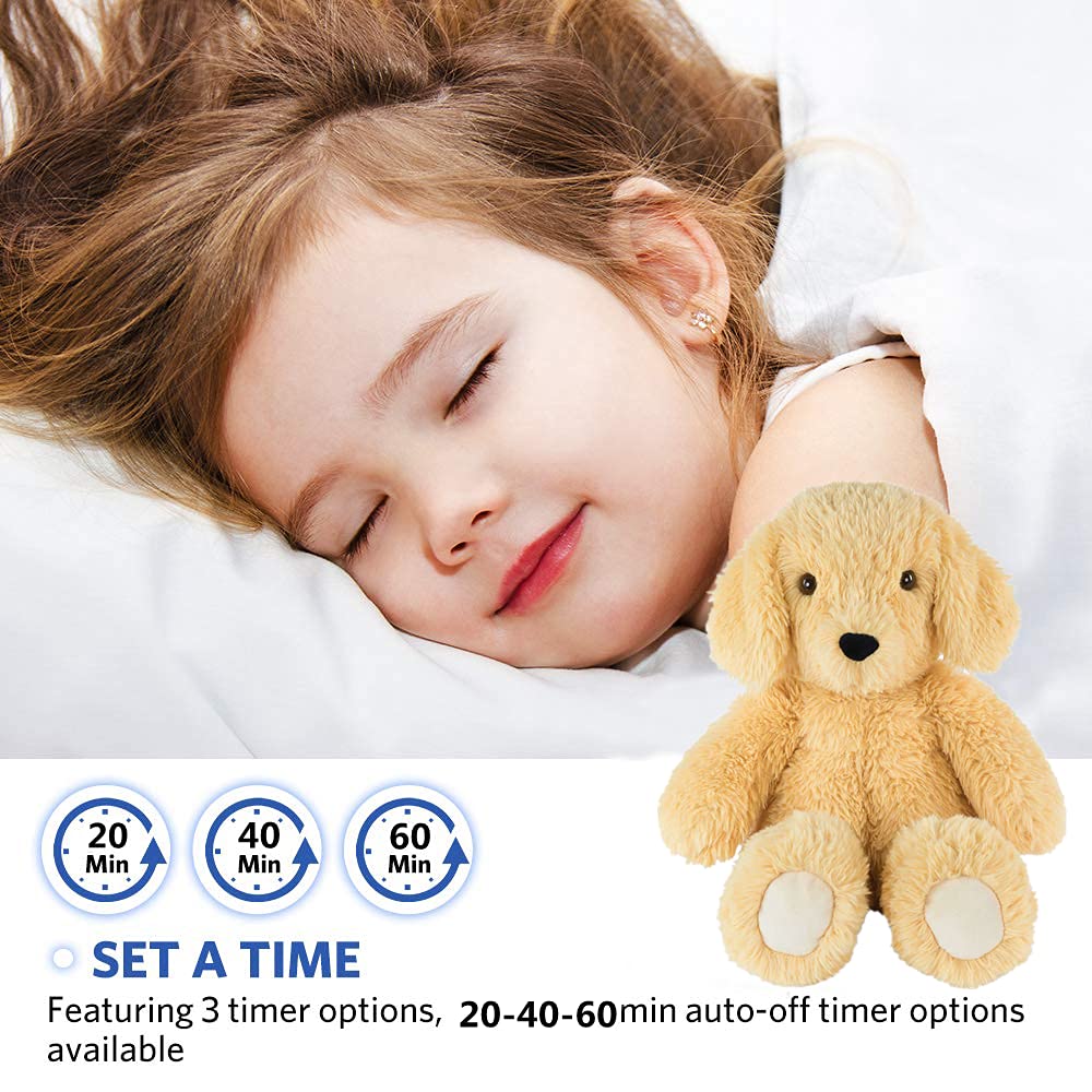 BEREST Baby Cry Sensor Sleepy Dog Sleep Soother Sleeping Aid White Noise Infant Stuffed Animal Puppy Dog Toy, Nursery Decor with Night Light, Mom‘s Heartbeat 9 Sounds Therapy for Toddler Crib - Image 5