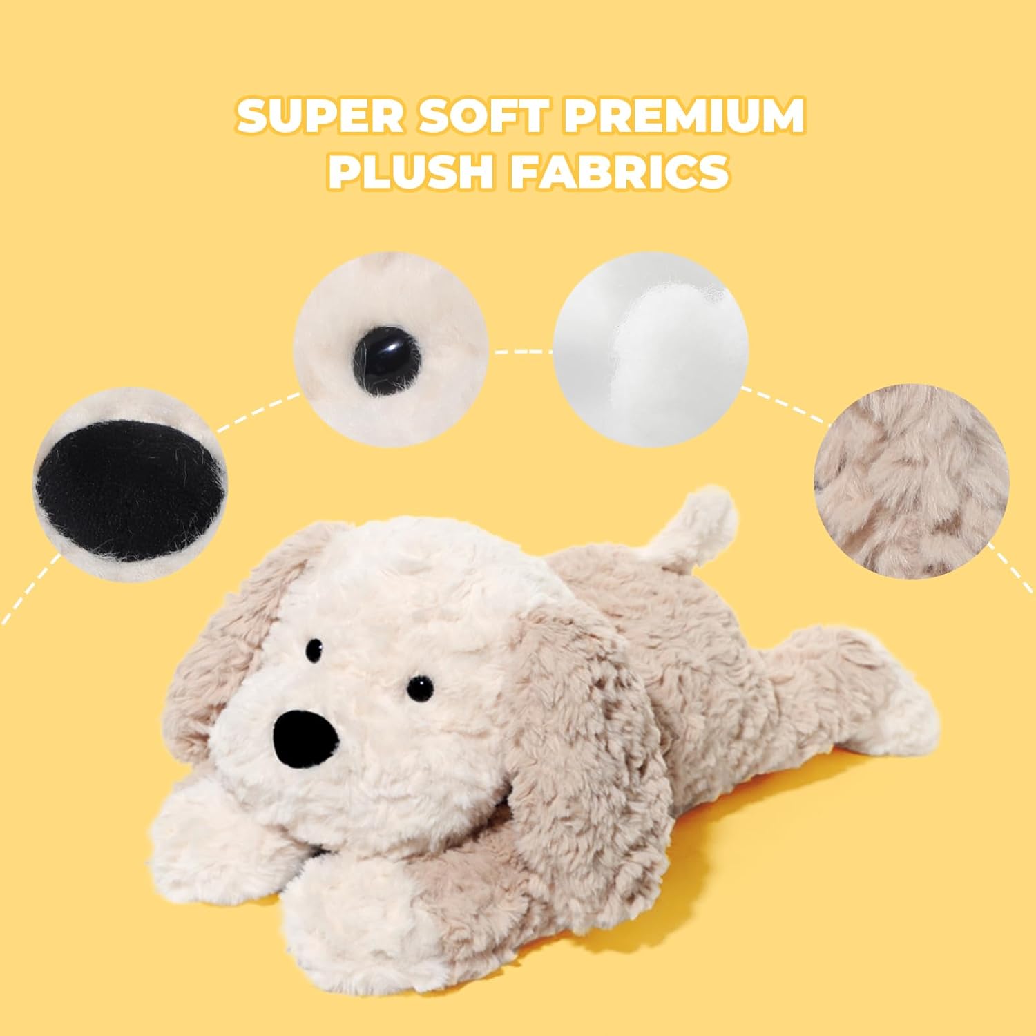 Stuffed Animals Dog Plush Toys Maltese Dog 16.5 inches Soft and Premium Puppy Plush Toy Gift for for Babies Children Adults, Beige/Grey - Image 6