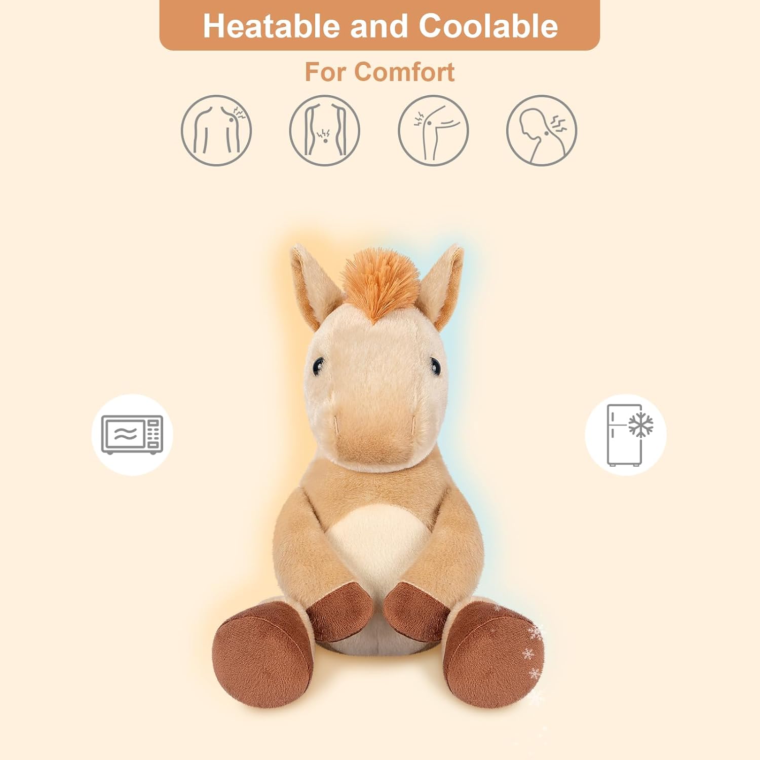SuzziPals Heatable & Coolable Horses Stuffed Animals, Microwave Heating Pad, Horses Plush for Companion, Cute Plushies Horse Lavender Stuff, Horse Toys Gifts - Image 3