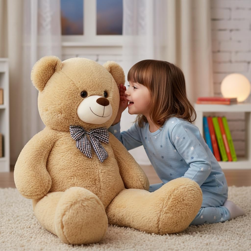 MorisMos Giant Teddy Bear 4 Feet, Cute Big Huge Bear Stuffed Animal 47inch, Classic Teddy Bear Plush Gift for Baby Shower Decorations, Party,Birthday,Valentines Day, Brown - Image 3