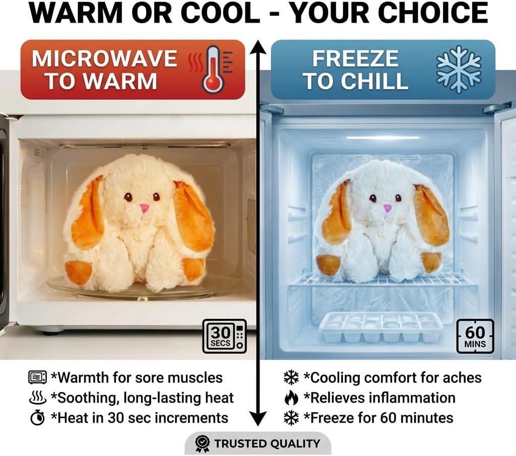Bashful Bunny Microwavable Easter Stuffed Animal, Weighted Heatable and Coolable Lavender Scented Plush for Kids and Adults, 1.5 lb, Warm Pals - Image 3