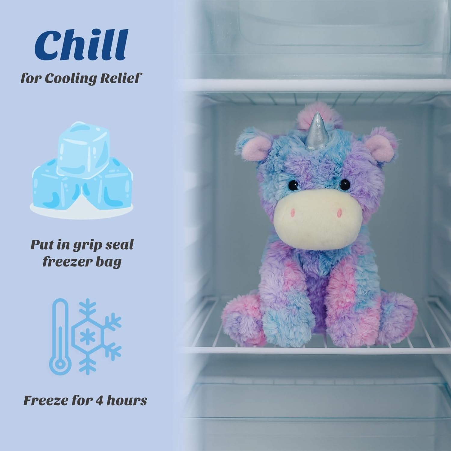 Easfan Weighted Stuffed Animals, Heated & Coolable Weighted Plush Toy Microwavable Lavender Scented Toys Cute Soft Plushies, Unicorn Gifts for Adults & Kids,12 inch - Image 4