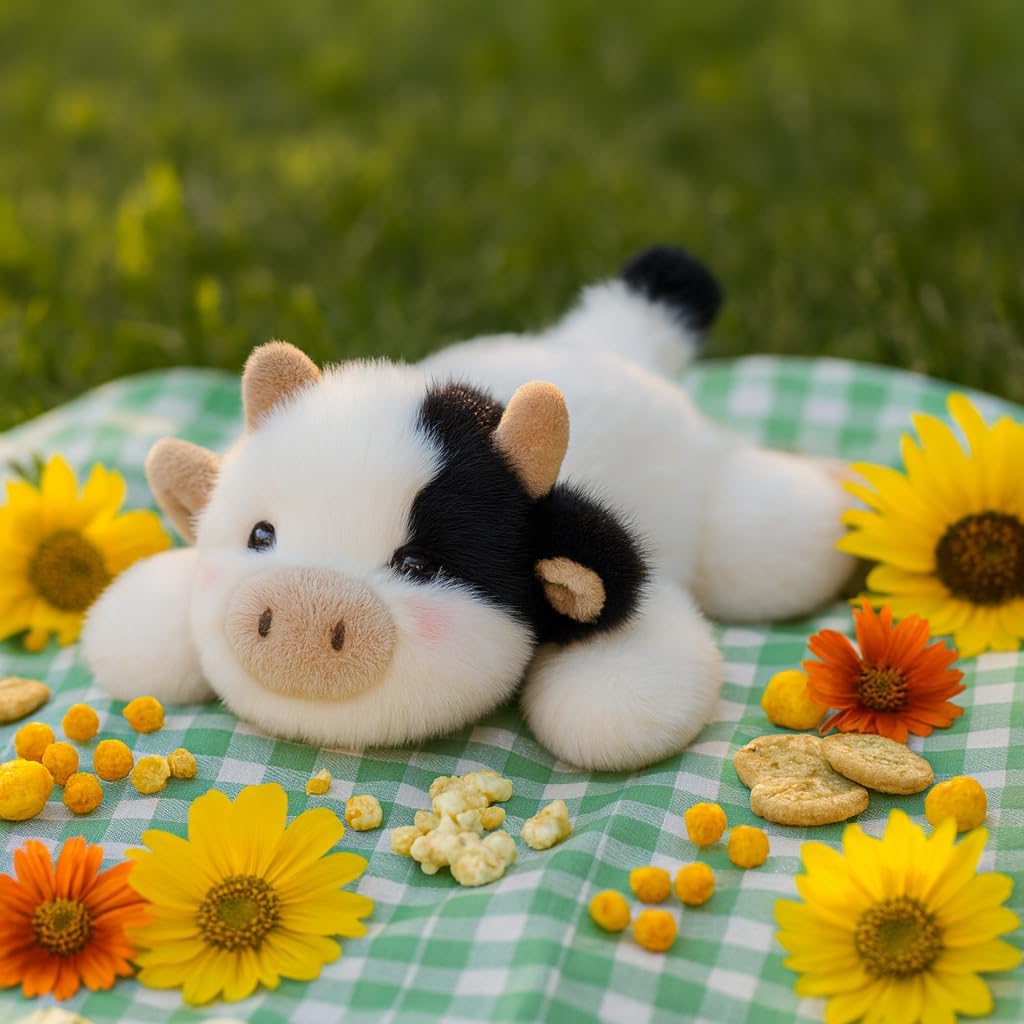 Adorable Cow Stuffed Animal Soft Plush Cow Plush Toy Cute Birthday Gifts for Kids Adults - Image 6
