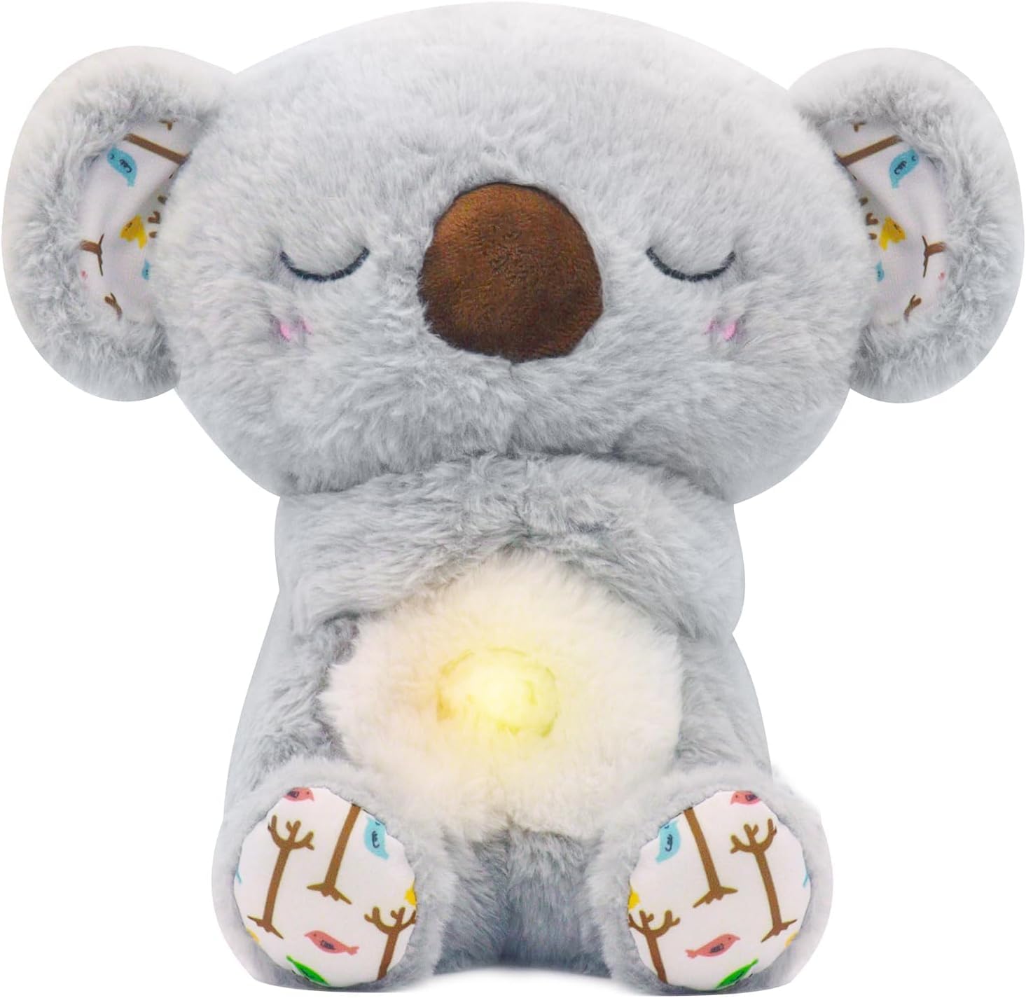 rytopt Breathing Stuffed Animal, No Breathing Movement in Its Abdomen, Koala Stuffed Animal, 4 Gear Adjustment, Volume Control, with Music & Lights 