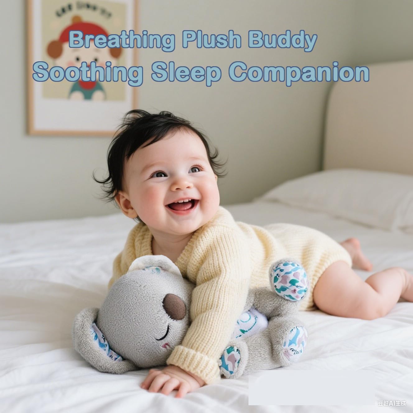 Breathing Koala Stuffed Animal - with Soothing Music & Rhythmic Breathing Motion for Anxiety Relief and Sleep, Emotional Support Plush Toy for Adults and Kids (Pink) - Image 2