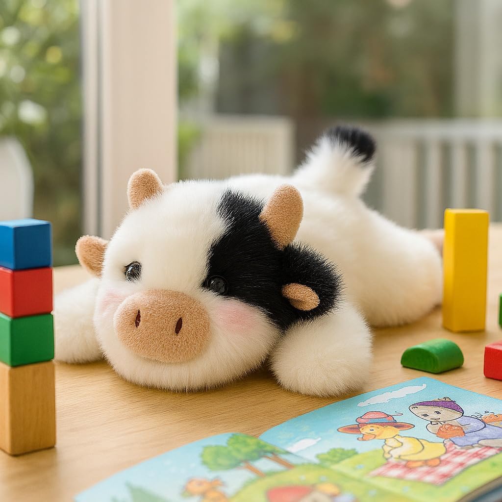 Adorable Cow Stuffed Animal Soft Plush Cow Plush Toy Cute Birthday Gifts for Kids Adults - Image 4